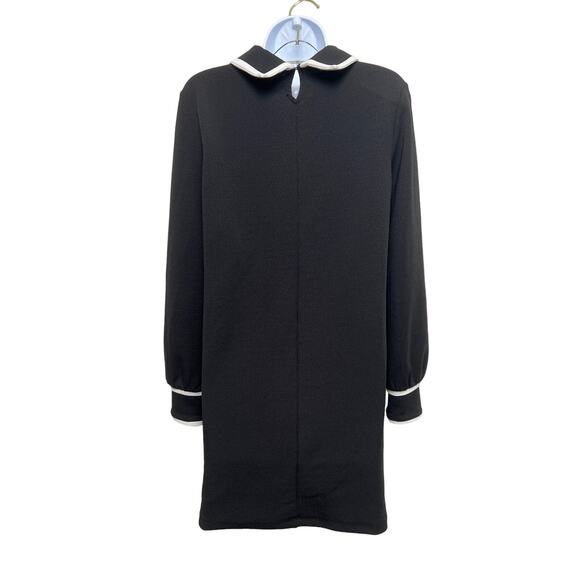 Zara Contrast Trim Long Sleeve Shift Dress/S - Picture 2 of 8